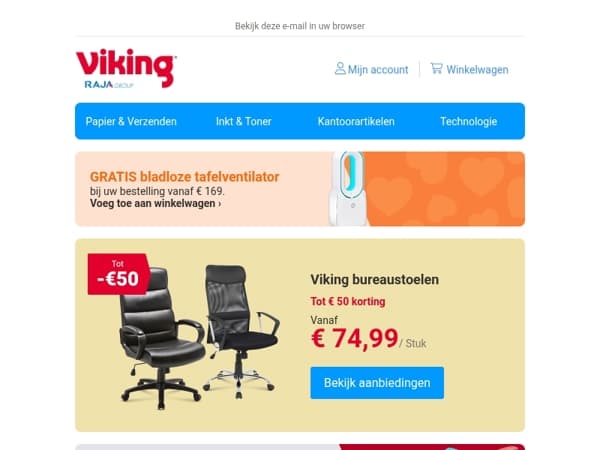 Tot -€50 op bureaustoelen