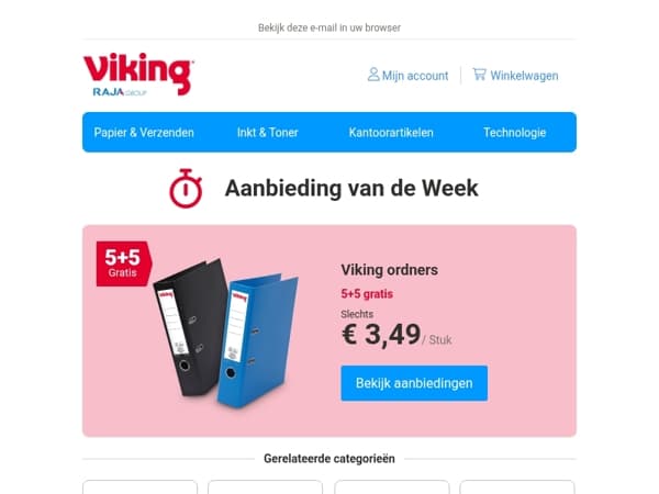 5+5 gratis op Viking ordners