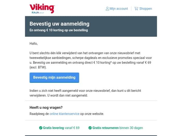 Bevestig uw aanmelding