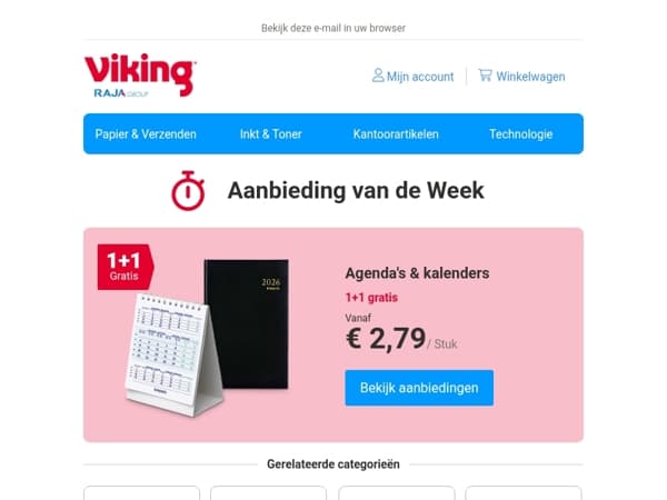 1+1 gratis op agenda's en kalenders