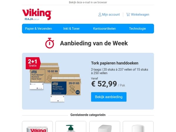 ⏰ 2+1 gratis op Tork papieren handdoeken