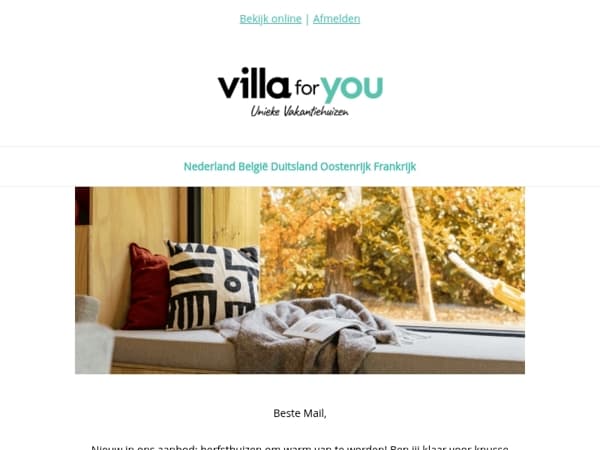 Zin in herfst? Check deze nieuwe vakantiehuizen