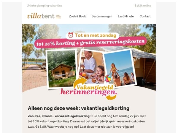 Nog 4 dagen: tot 10% vakantiegeldkorting ☀️