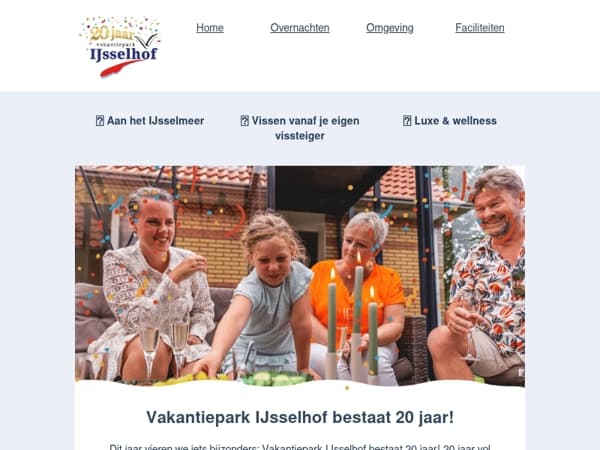 Vakantiepark IJsselhof bestaat dit jaar 20 jaar! 🎉