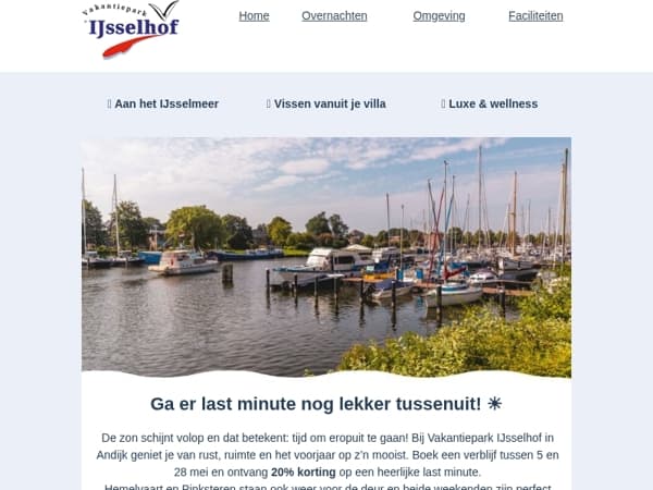 Boek jouw last minute naar het IJsselmeer!