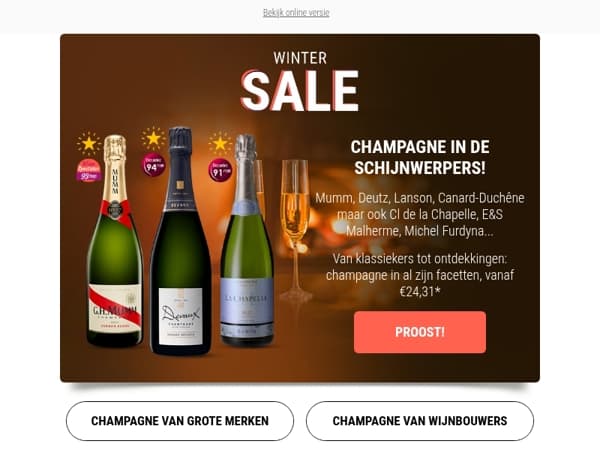 Champagne in de spotlight – Winter Sale: tot -25% korting