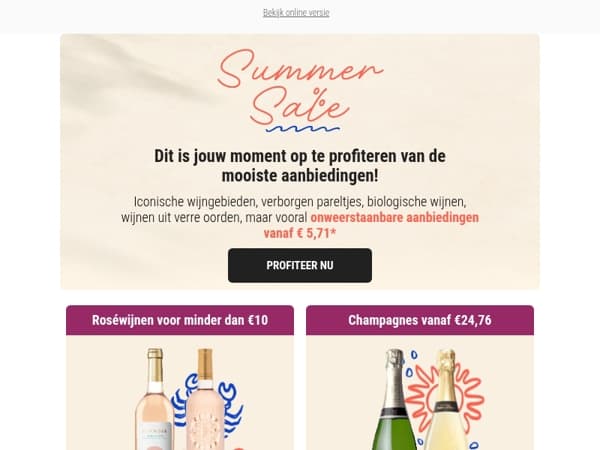 Uitzonderlijke aanbiedingen tijdens onze Summer Sale!