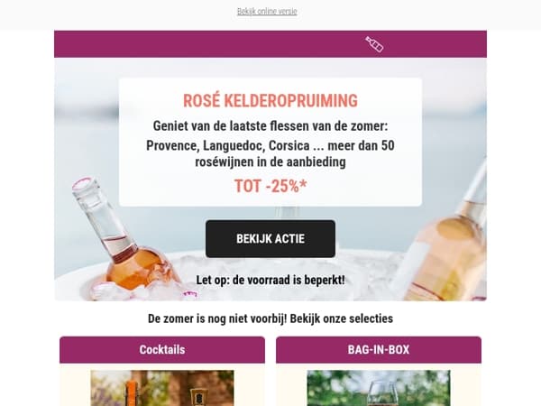 🍷Rosé kelderopruiming: verleng de zomer met 25% korting ☀️