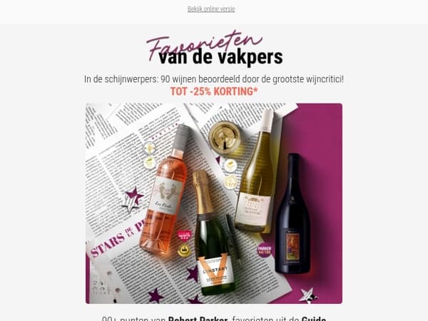 Favorieten van de vakpers 🥇 Ruim 90 wijnen in de aanbieding