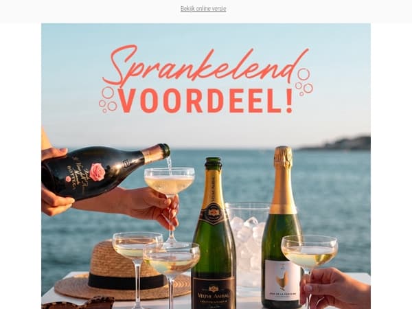 Sprankelend voordeel 🥂 tot -25% op champagne en bubbels van topkwaliteit