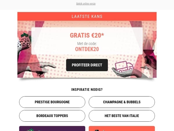 Nog drie dagen: €20 korting! 🥂