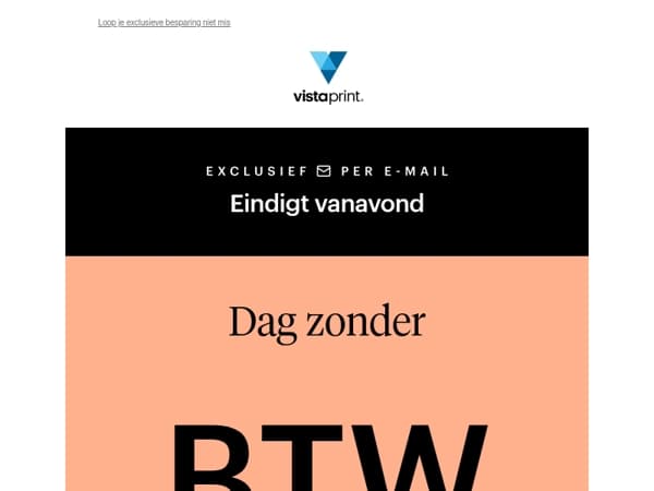 Btw-loze dag ⚡ Shop zonder btw!