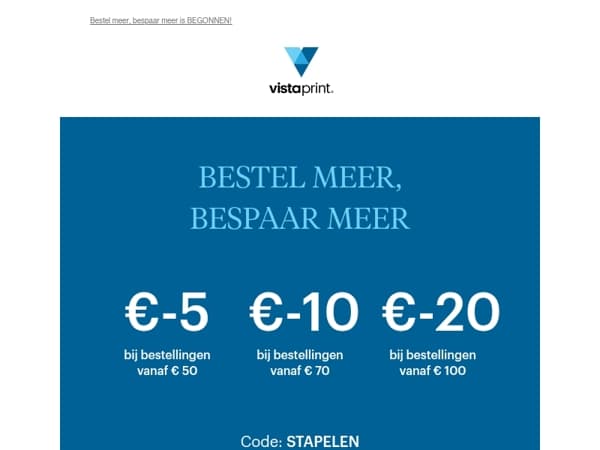 Wil je tot € 20 besparen op je volgende bestelling?