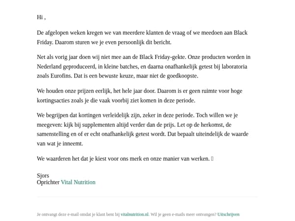Black Friday bij Vital Nutrition? 👀