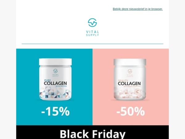 Black Friday — maar dan op z’n Vital Supply’s💥