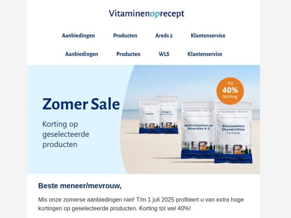 Tot wel 40% korting tijdens de zomer sale!