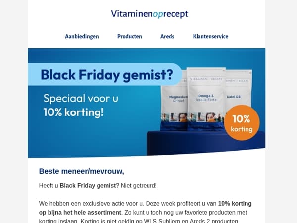 BLACK FRIDAY gemist? Gebruik de kortingscode