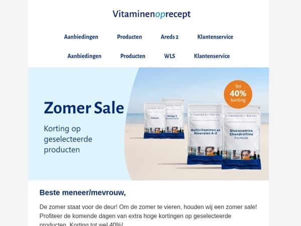Zomer sale | Tot 40% korting op geselecteerde producten