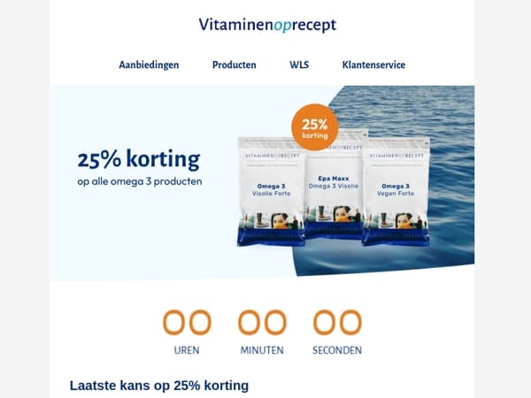 Laatste kans: 25% korting op omega 3