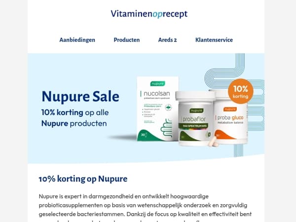 Nu 10% korting op alle Nupure producten