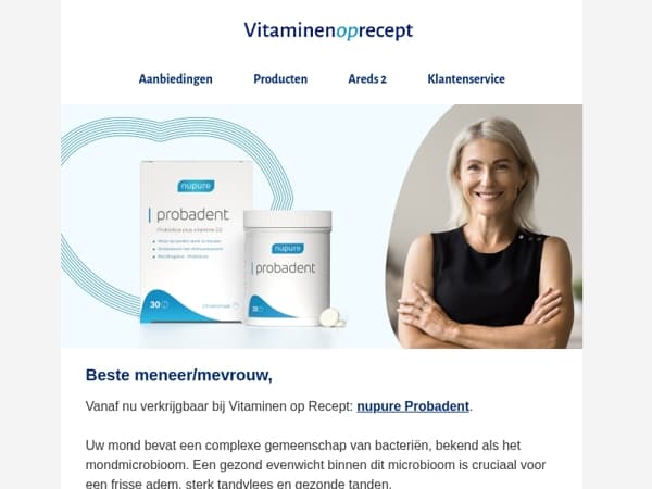 Nieuw bij Vitaminen op Recept: nupure Probadent!