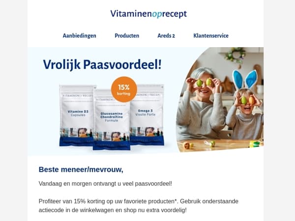Vrolijk paasvoordeel! I 15% korting op uw bestelling