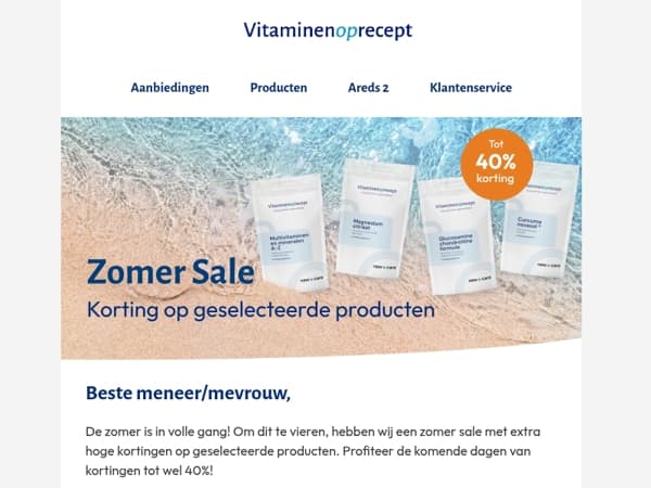Zomer sale | Tot 40% korting op geselecteerde producten