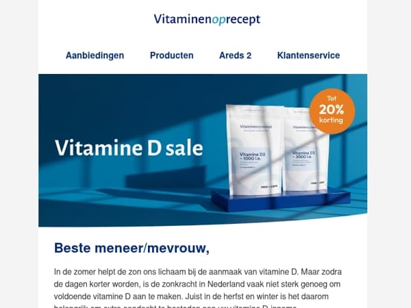 Nu tot 20% korting op vitamine D ☀️