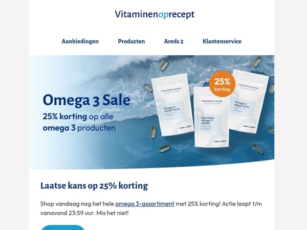 Laatste kans: 25% korting op omega 3