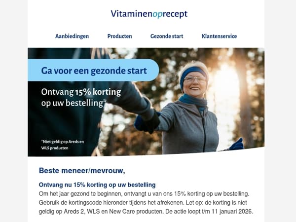 Ontvang 15% korting op uw bestelling!
