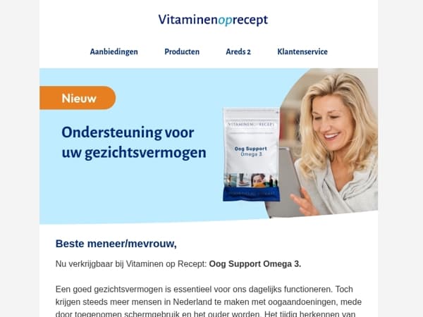 Nieuw: Oog Support Omega 3 - Ondersteuning voor uw gezichtsvermogen