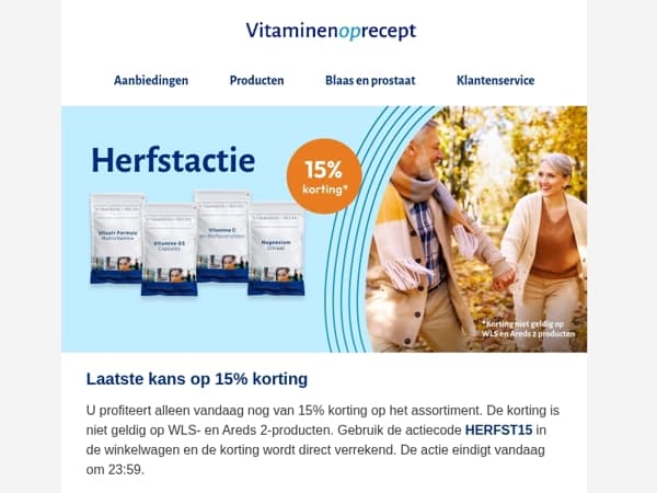 Laatste kans: profiteer van 15% korting