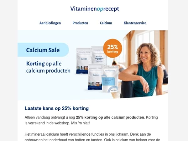 Laatste kans: 25% korting op calcium