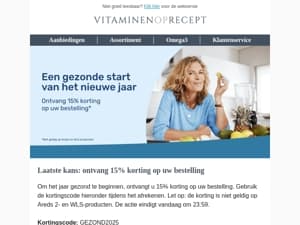Laatste kans: ontvang 15% korting op uw bestelling
