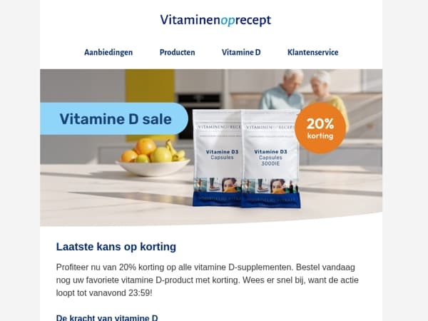 Laatste kans: 20% korting op vitamine D