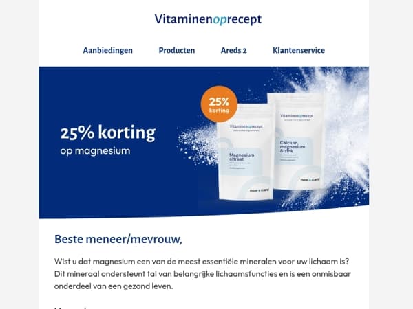 Profiteer nu van 25% korting op magnesium producten