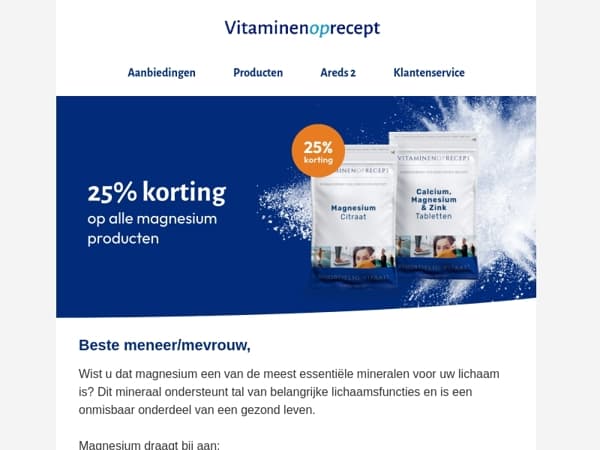 Nu 25% korting op magnesium | Mis het niet!