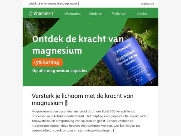 15% korting op alle magnesium!🌿