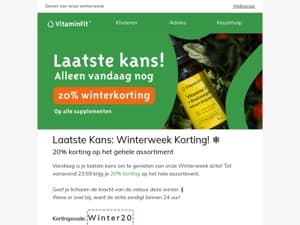 Alleen vandaag nog 20% winterkorting! ❄️