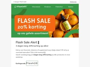 Flash Sale! 20% korting op alles