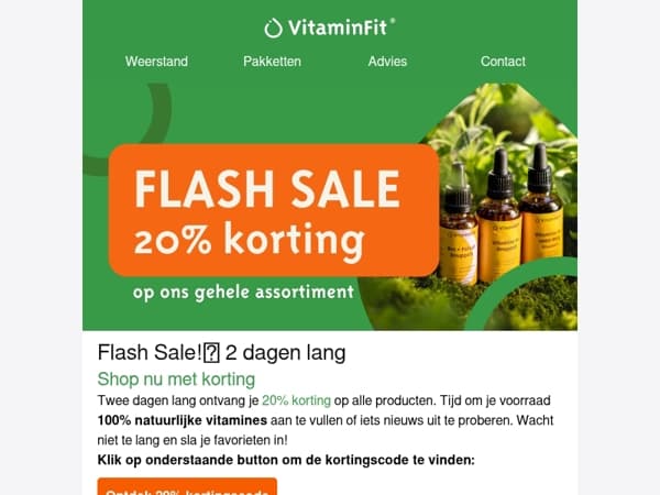 20% Flash Sale korting ✨