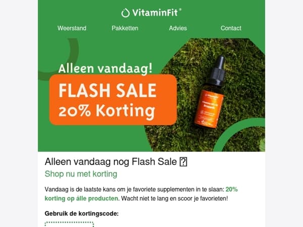 Alleen vandaag nog: 20% korting