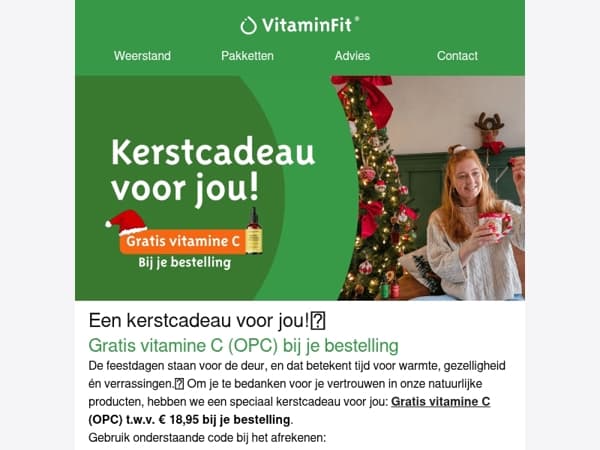 Een 🎁 voor jou! Gratis vitamine C bij je bestelling!