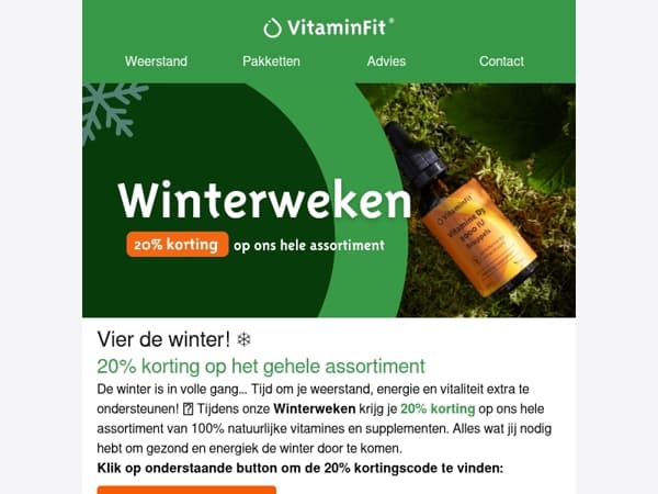 20% korting tijdens onze Winterweken! ❄️