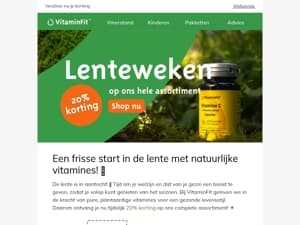 20% korting lentekorting