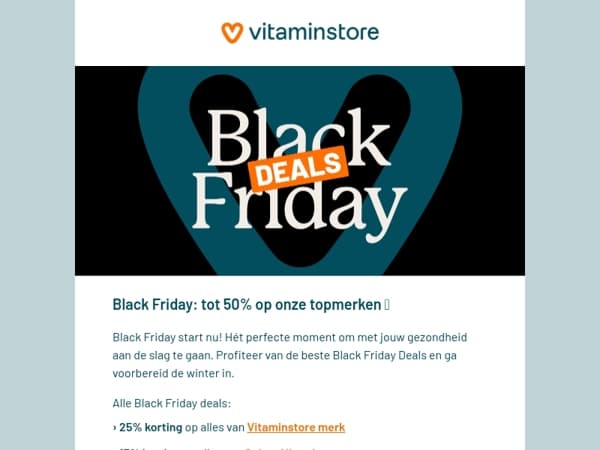 Black Friday: tot 50% op onze topmerken 🖤