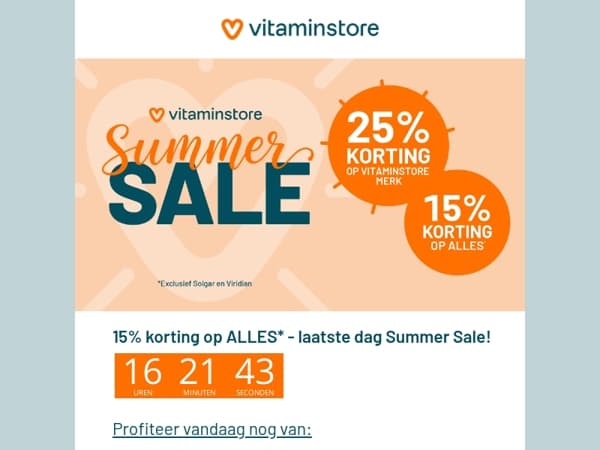 15% korting op jouw favoriete product - alleen vandaag nog