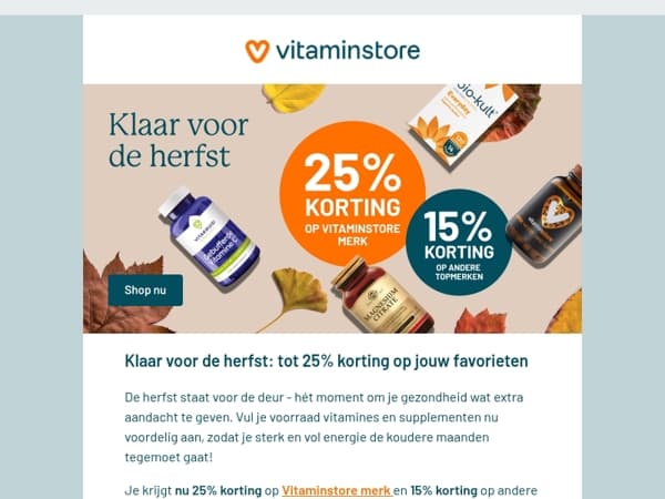 Tot 25% herfstkorting voor jou!