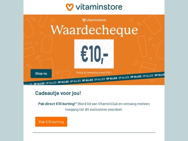 €10 in je winkelmandje - alleen dit weekend nog
