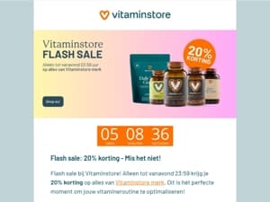 Flash Sale! 20% korting op Vitaminstore